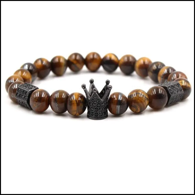 stone bead bracelet lava weathered agate malachite tiger eye stone bracelet gentle crown zircon bracelet