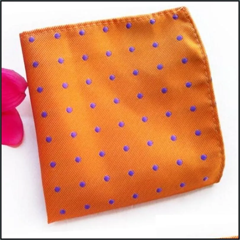 Handkerchiefs Rbocott Mens Pocket Squares Dot Pattern Blue Handkerchief Fashion Hanky For Men Business Suit Accessories 25Cmx25Cm T200 Dhb2V