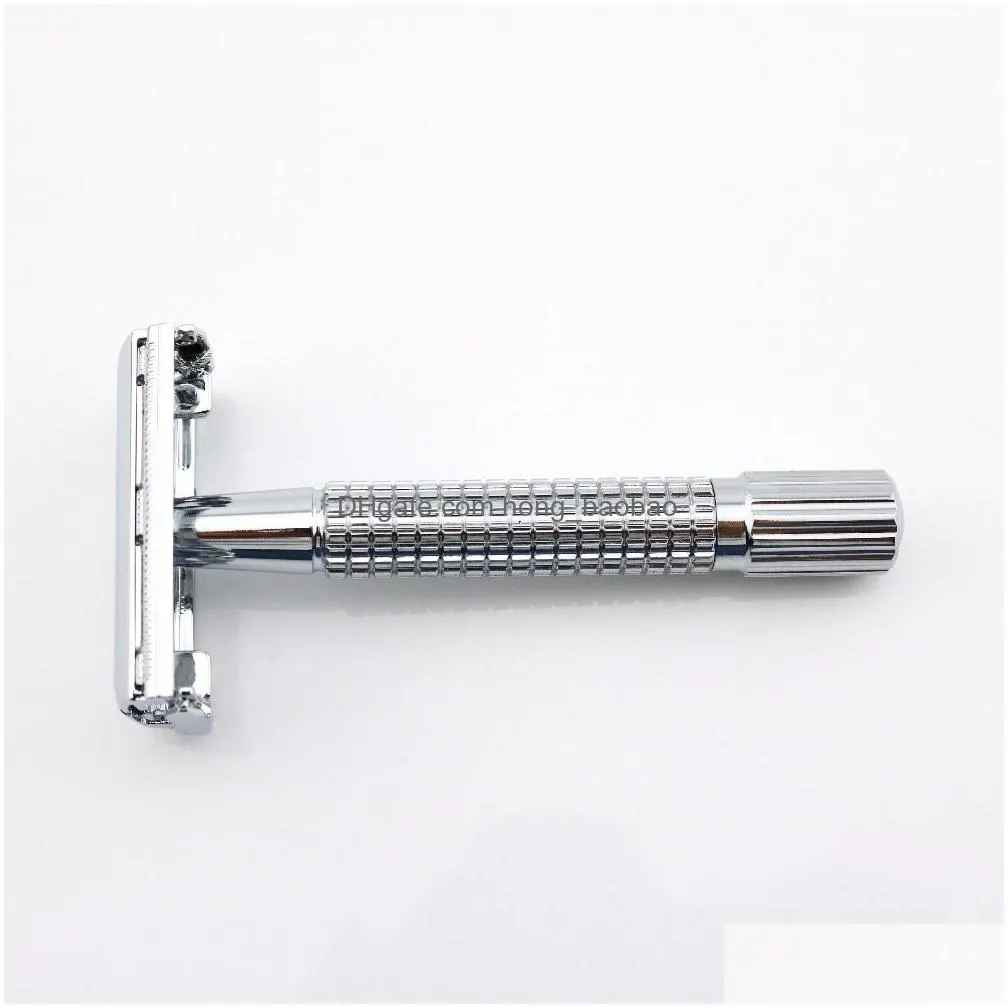 weishi double edge safety razor butterfly shaving razor brass material chromium plating 9306-f 100 pcs/lot 