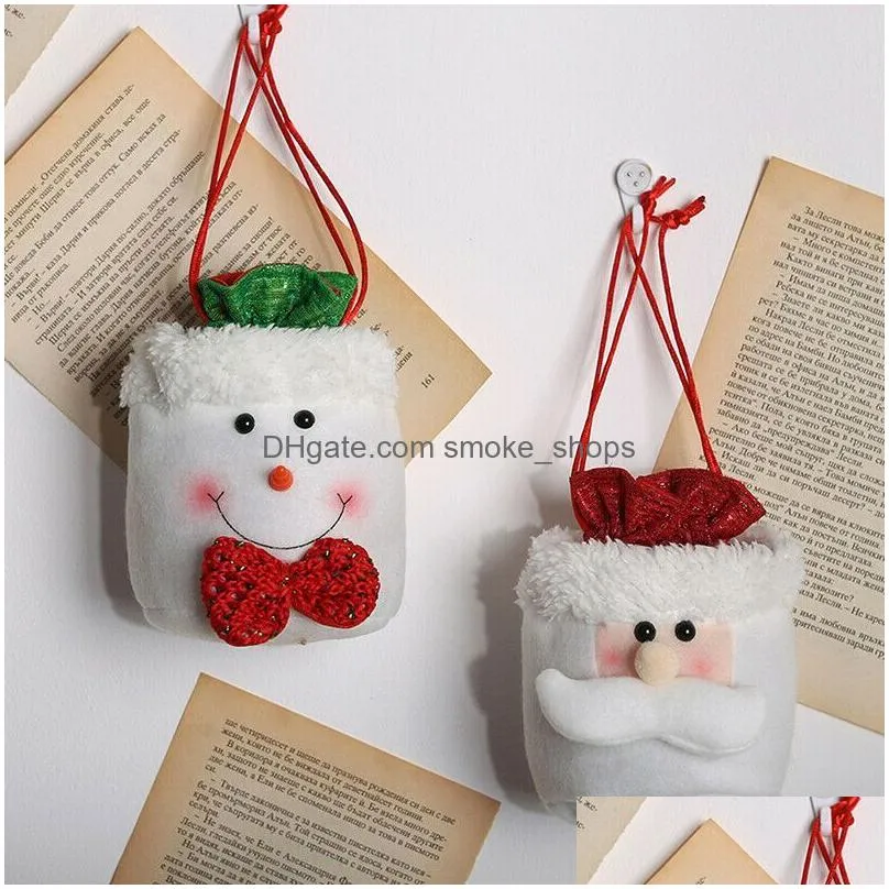 christmas kids decor elk bag santa claus snowman vintage xmas gift bags candy storage decorations ccjtt