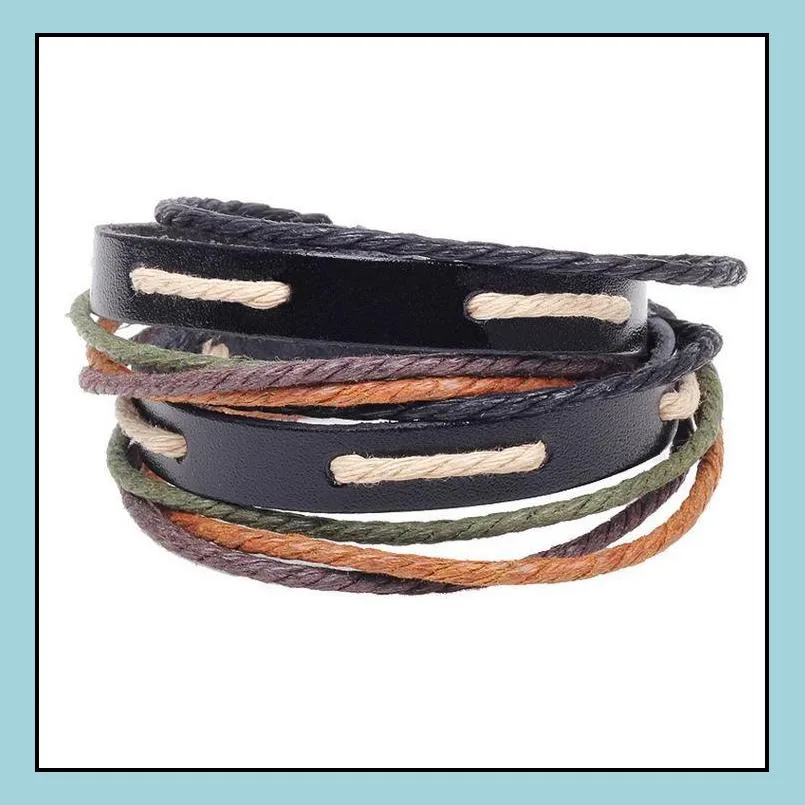 Charm Bracelets Leather Bracelet Genuine Wooden Bead Charm Infinity Bracelets Drop Delivery Jewelry Bracelets Dhpr5