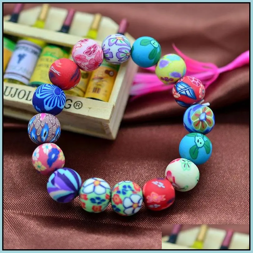 Charm Bracelets Bracelet Bangle For Women Flower Colorf Round Beads Charm Bracelets Drop Delivery Jewelry Bracelets Dheg9