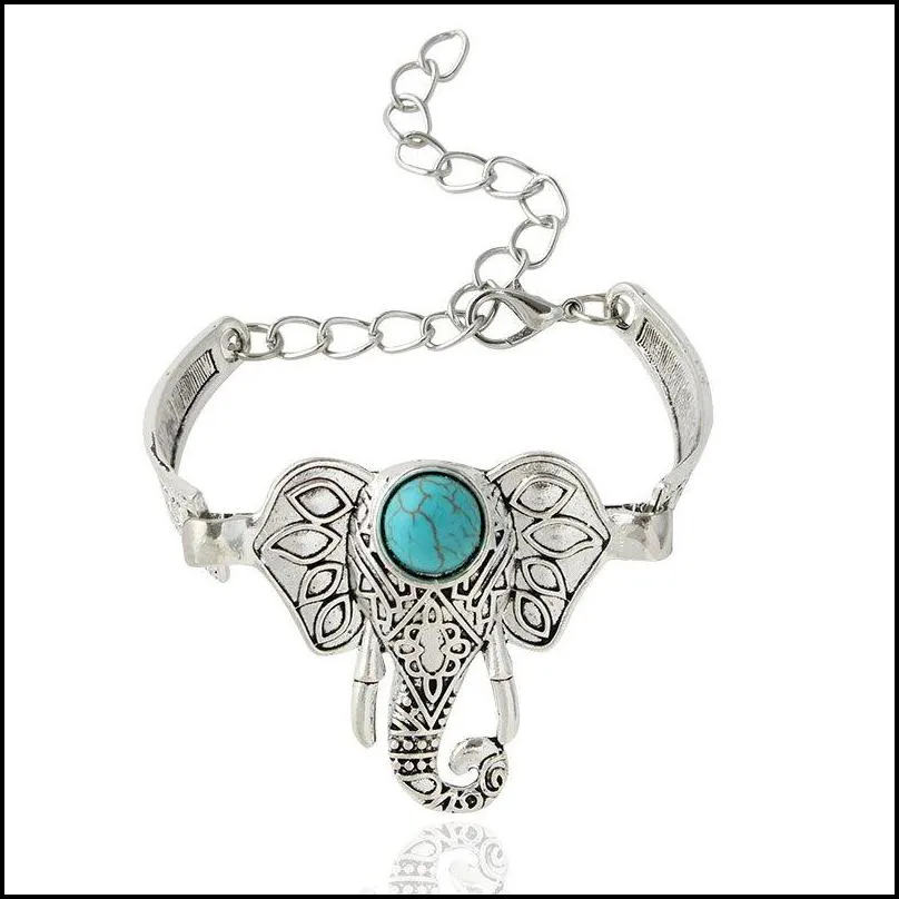 Charm Bracelets Charm Bracelets Vintage Designer Retro Elephant Owl Boho Jewelry Bangles Drop Delivery Jewelry Bracelets Dhpqh