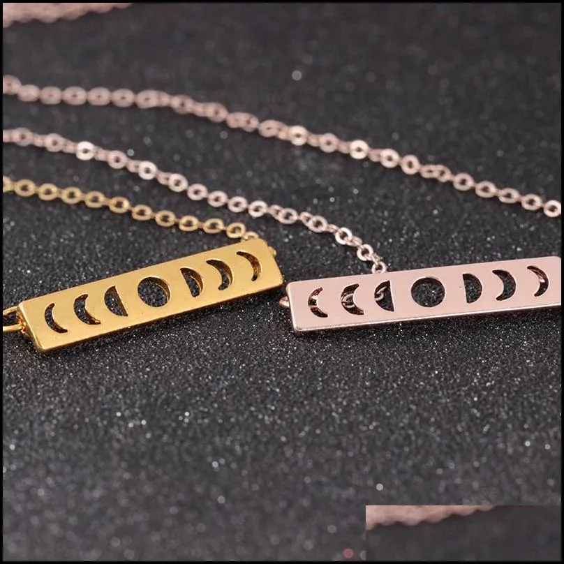 Pendant Necklaces Choker Necklace Sun Moon Phase Lunar Eclipse Chains Necklaces For Women Vintage Jewelry Collier Statement Drop Deliv Dhwlm