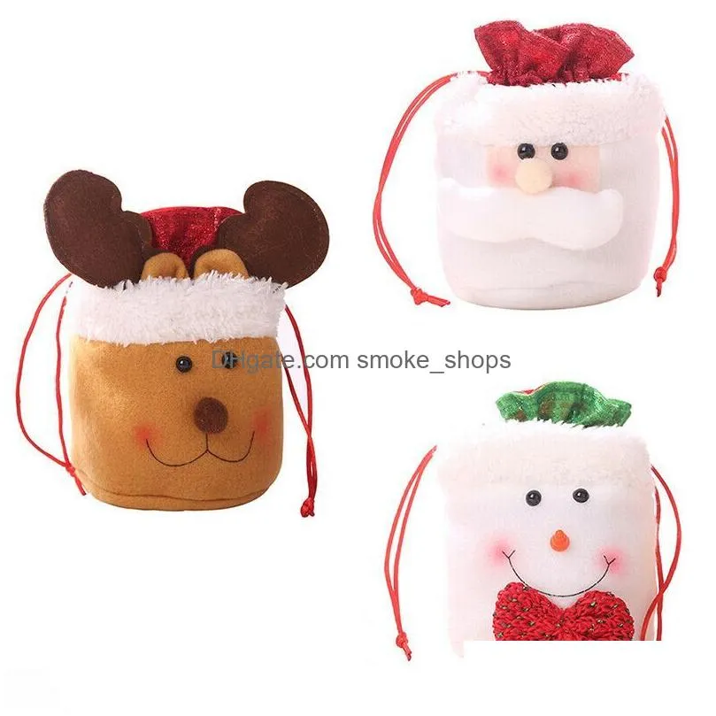 christmas kids decor elk bag santa claus snowman vintage xmas gift bags candy storage decorations ccjtt