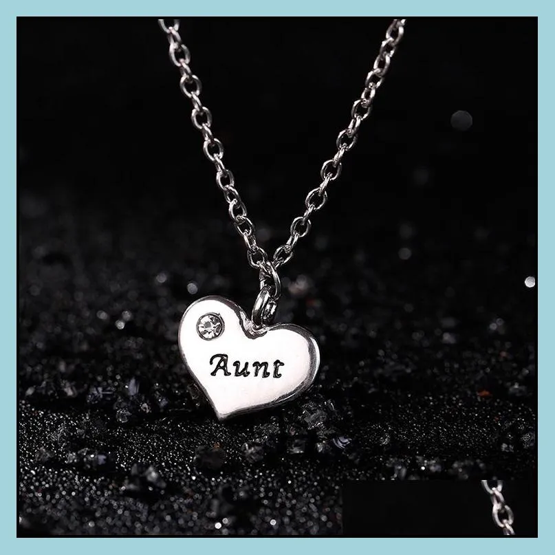 Pendant Necklaces Best Friends Necklaces Small Peach Hearts Family Engraved Necklace Drop Delivery Jewelry Necklaces Pendants Dhp4J