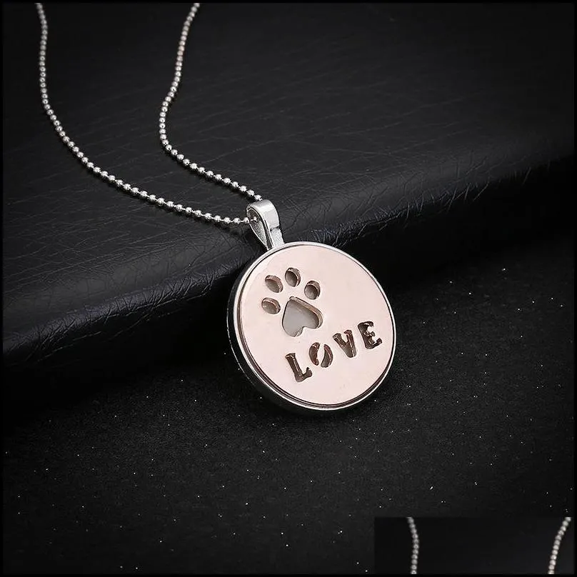 Pendant Necklaces Dog Paw Claw Necklace Print Tag Luminous Pendant Pet Keepsake Animal Jewelry Delicate Love Drop Delivery Jewelry Nec Dhuyc