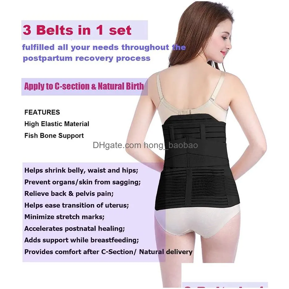 waist tummy shaper 3 in 1 postpartum belt bandage postnatal support girdle slim cincher shapewear belly band body trainer corset