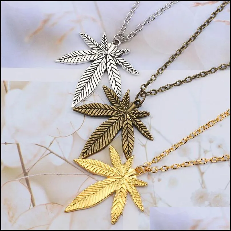 Pendant Necklaces Pretty Hip Hop Jewelry For Men Women Small Leaf Beautif Pendants Necklaces Uni Plant Collar Tree Necklace Drop Deliv Dhli9