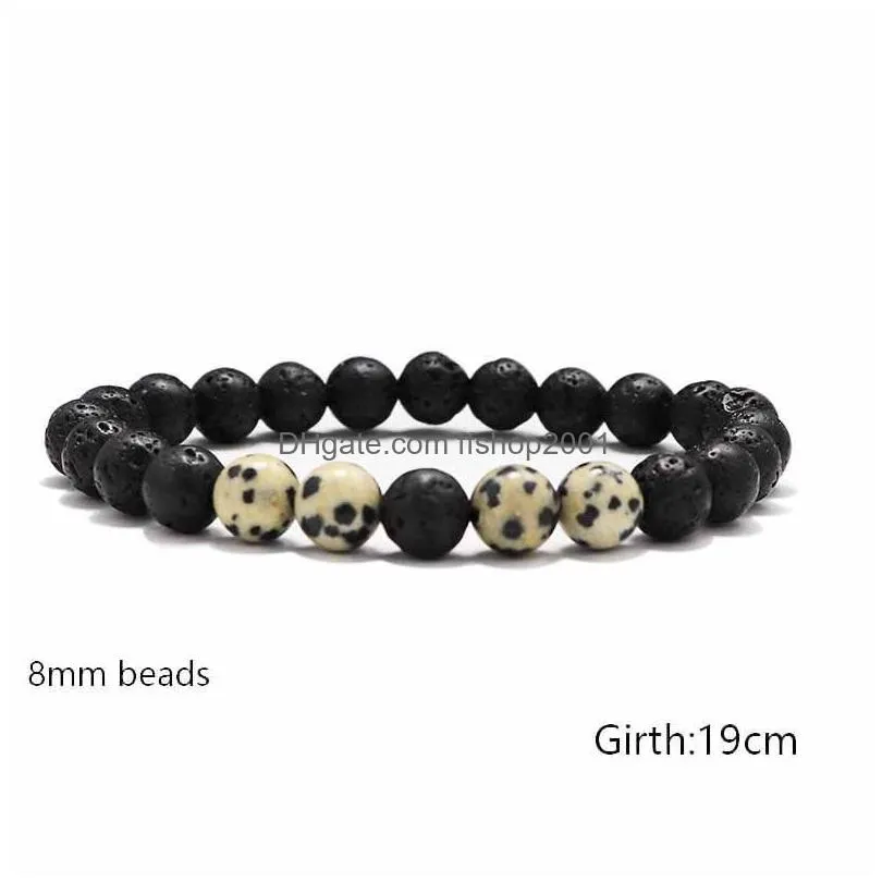  8mm black lava stone turquoise bead essential oil diffuser bracelet for women men jewelry
