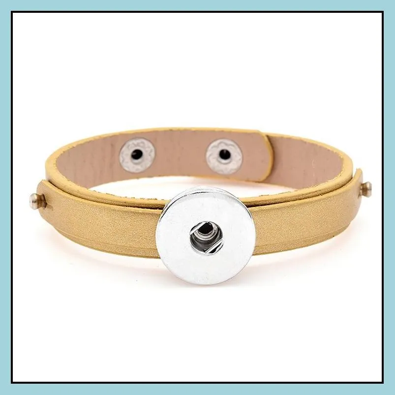 Charm Bracelets Pretty Snap Button Bracelets Fashion Noosa Chunks Leather Ginger Jewelry Charms Fit 18Mm Drop Delivery Jewelry Bracele Dhxyo