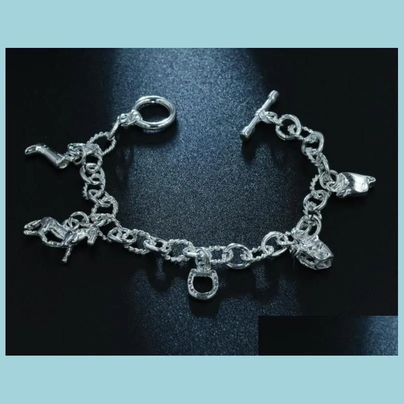 horse shoe bracelet fashion exquisite charms bracelets pendant women simple models personalized birthday gift color silver bracelets