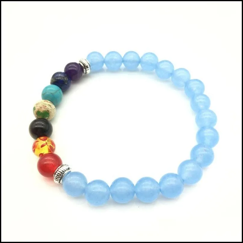 beaded stretch bracelet lava turquoise amber jade jewelry chakra healing crystal point bead bracelet infinity natural stone crystal