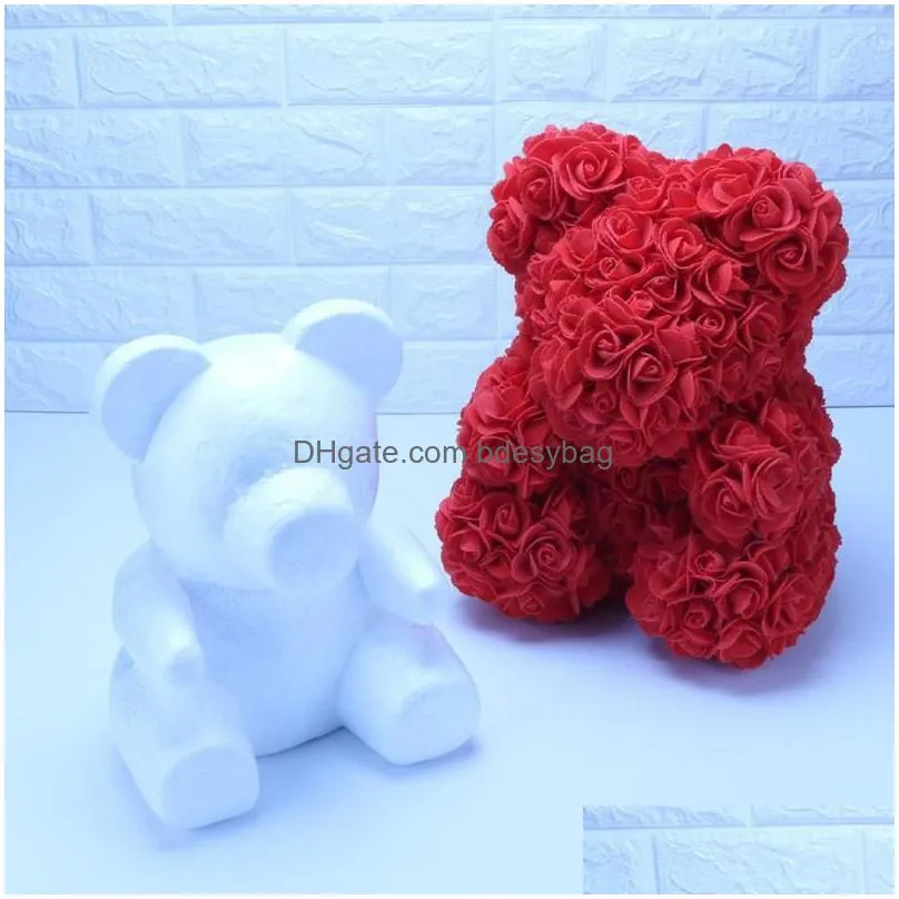 Decorative Flowers & Wreaths White Polystyrene Styrofoam Foam Bear Modelling Diy Valentine Gifts Party Decor1235R Drop Delivery Home G Dhcky