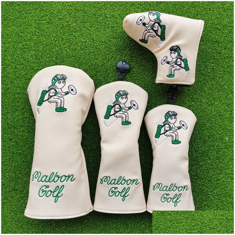 Club Heads Magic Flying Snowman Golf Woods Headcovers Covers For Driver Fairway Putter 135H Clubs Set Heads PU Leather Unisex 230505