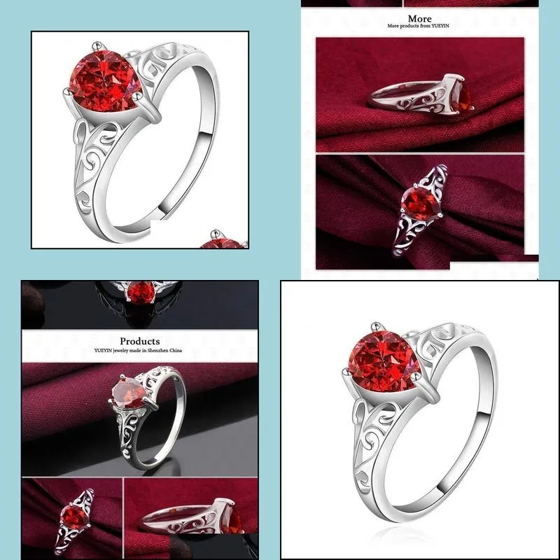 rings for women cubic zirconia china wholesale wedding crystal red silver diamond rings gemstone rings