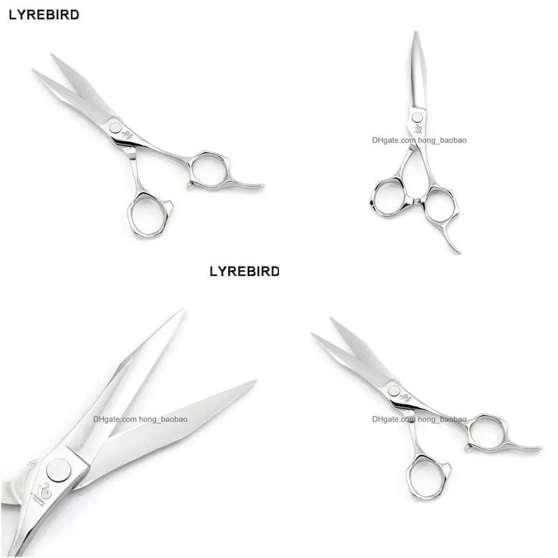 barber hair shears 6 inch japan 440c hair scissors hairdressing scissors bearing screw lyrebird high class 10pcs/lot 
