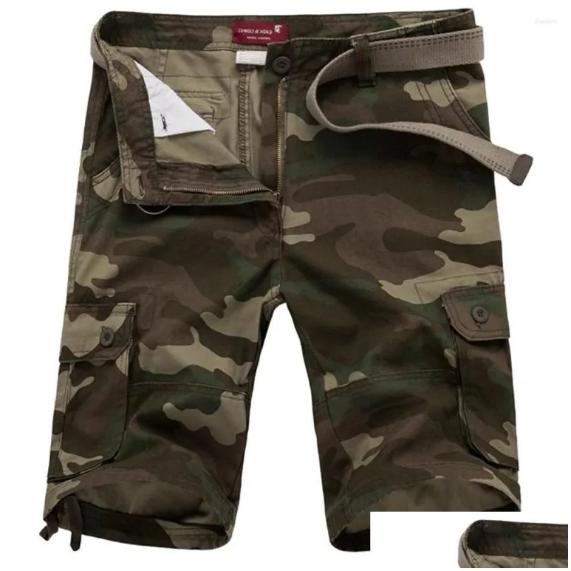 mens pants 2023 summer mens baggy multi pocket military shorts hombre cargo loose breeches male long camouflage bermuda capris