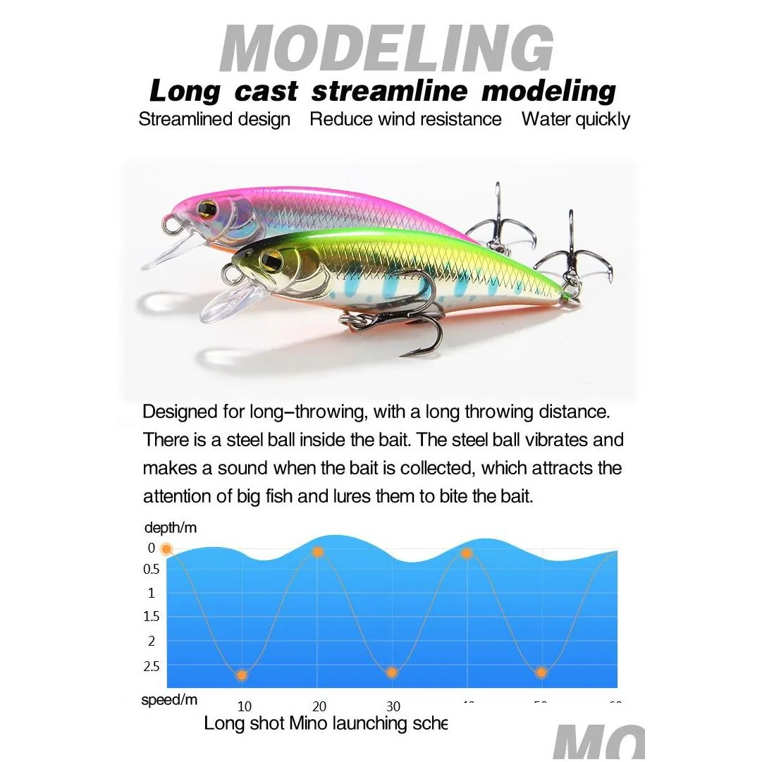 japanese style fishing lures sinking minnow hard bait 52mm 4.5g wobblers jerkbait bass trout lure swimbait for perch trout