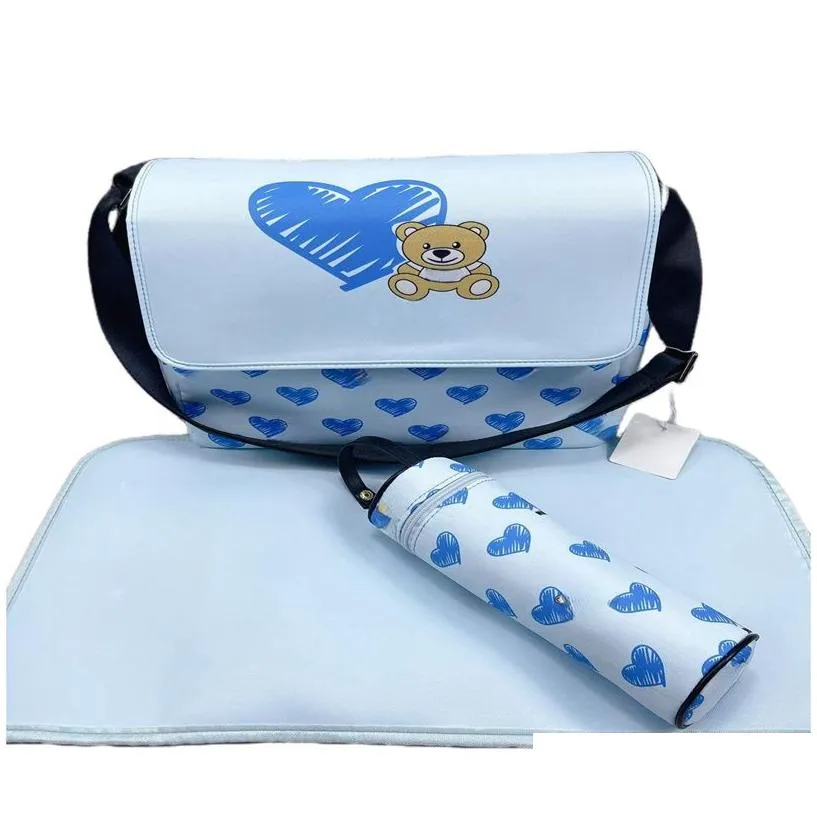Diaper bag Waterproof Mommy diaper bag Baby Baby Zipper Brown plaid Print Sales Backpack Messenger Diaper Pile Tote Bag Fashion three-piece set