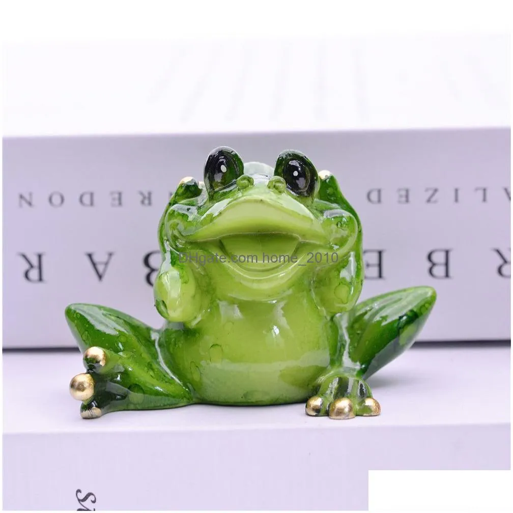 myblue 3 pcs/set dont talk dont listen dont look frog figurine miniature fairy garden nordic home room decoration accessories c0220