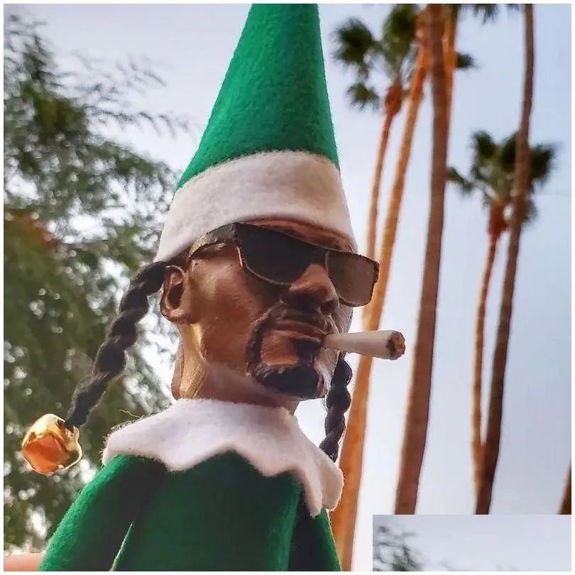 snoop on a stoop christmas elf doll spy bent home decorati year gift toy