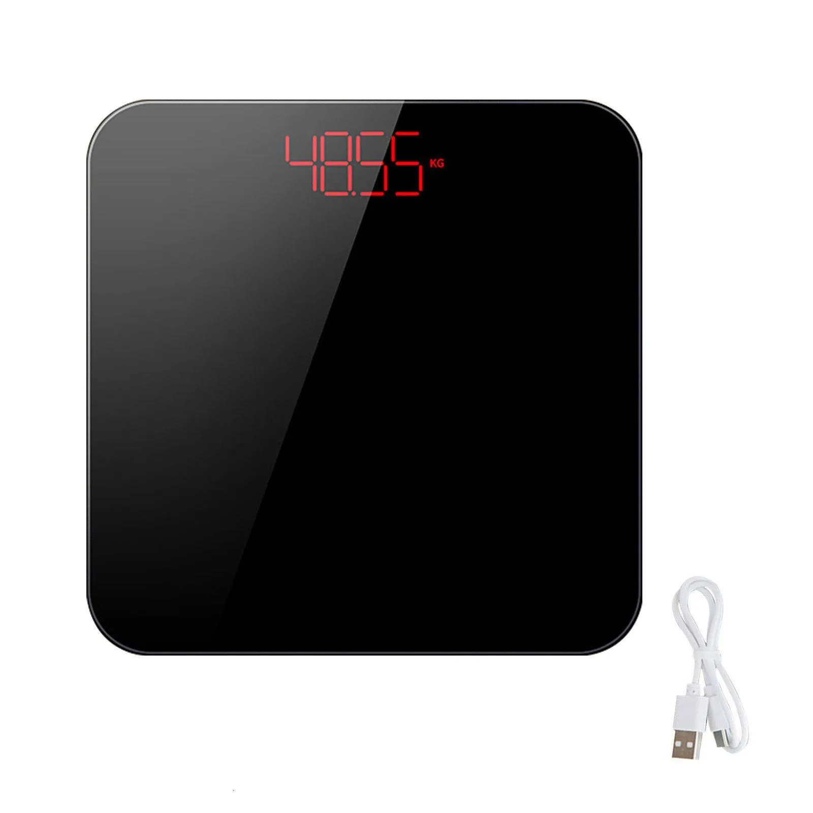 body weight scales lightweight home gym slim usb rechargeable 180kg tempered glass practical digital display universal bathroom scale