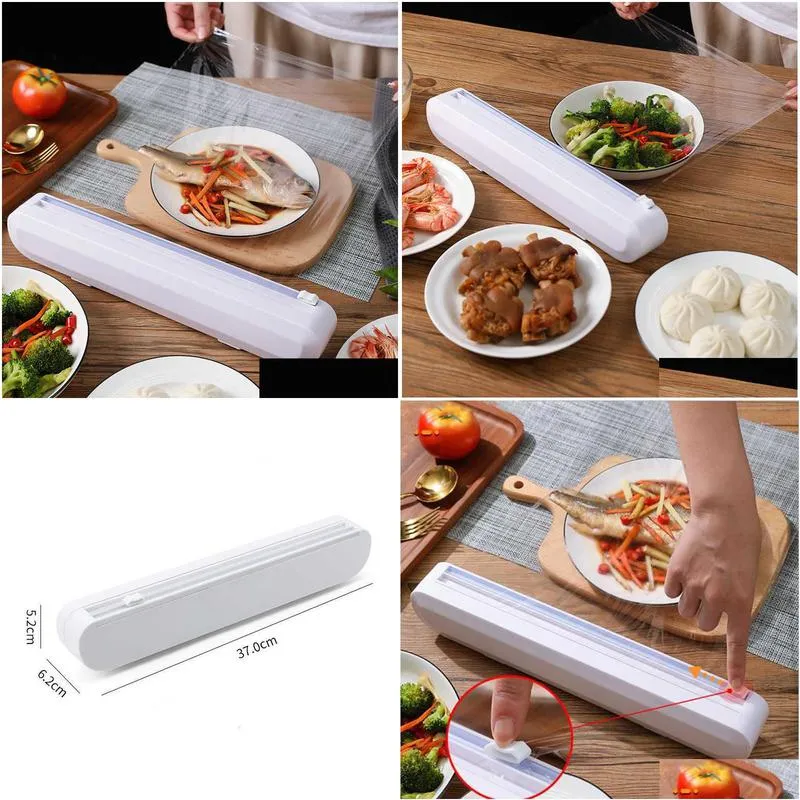 Disposable Take Out Containers Disposable Take Out Containers Plastic Wrap Dispenser Cling Film Cutter Foil Sliding Type Storage  Dhxx4