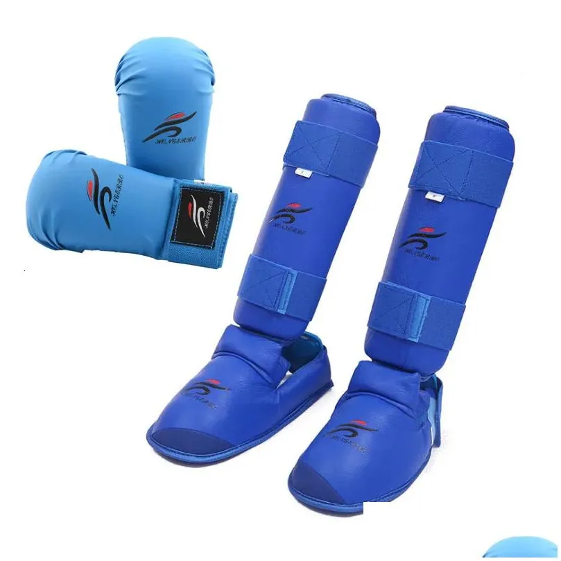 Elbow Knee Pads Taekwondo Sparring Gear Set Helmet Shin Guard Leg Foot Protect Women Boxing Gloves MMA Men Child Kids Wesing Karate Belt