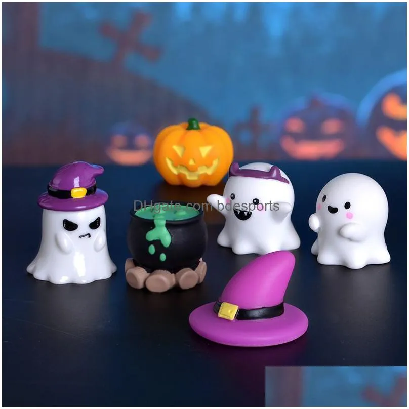 Party Decoration New Halloween Night Light Micro Landscape Gardening Small Accessories Creative Mobile Luminous Decoration Drop Delive Dhpka