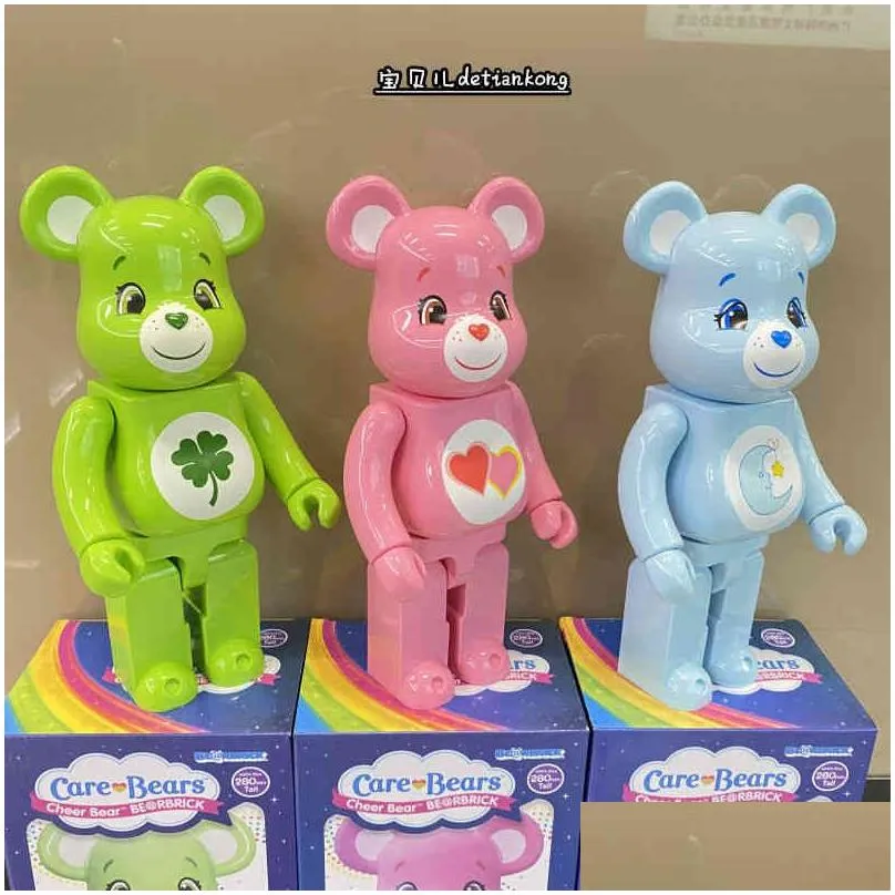 Action & Toy Figures Bearbrick Violent Building Block Bear Rainbow Love Doll Hand-Made Ornament Tide Play Blind Box Gift253B Drop Deli Dhdqt