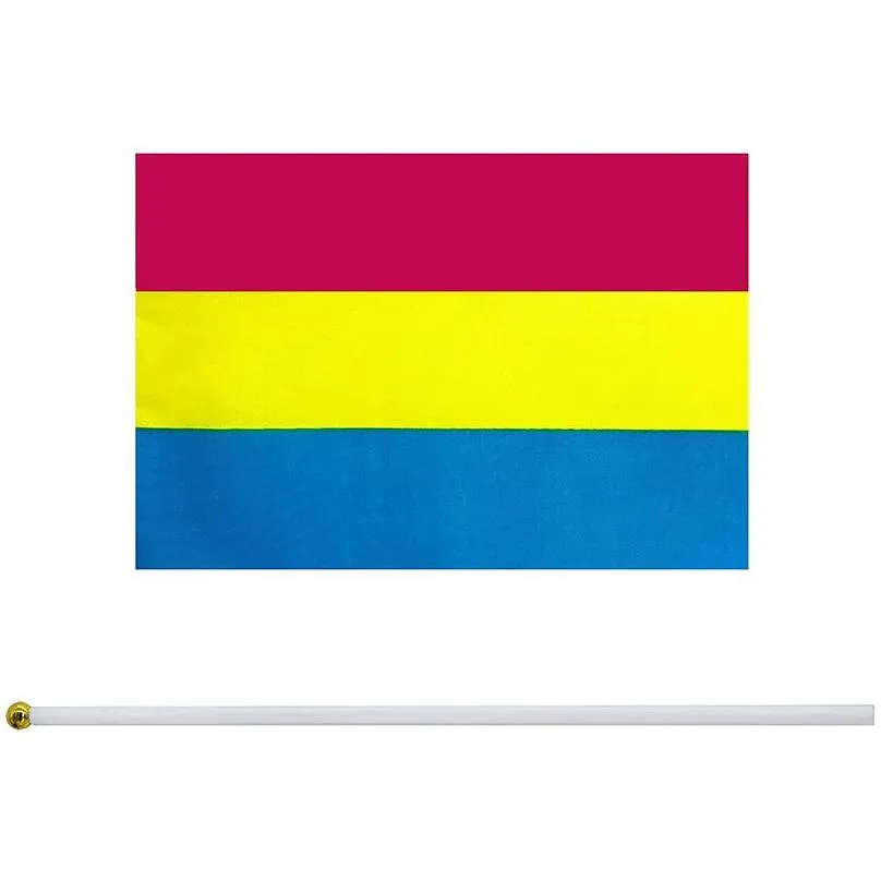 Banner Flags No. 8 Striped Gay Pink Rainbow Lgbt Flag 14X21 Print Same Pride Belt Pe Plastic Flagpole Hand Drop Delivery Home Garden F Dh89U