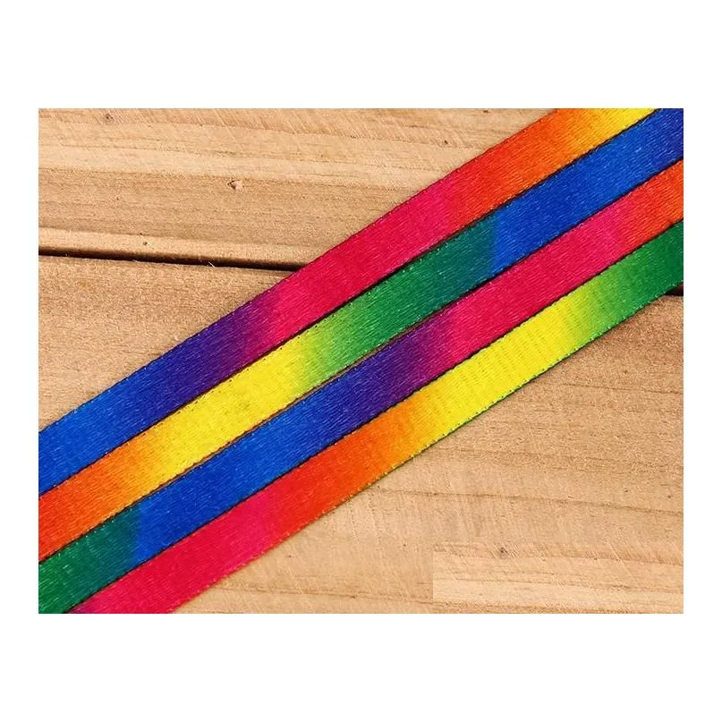 Shoe Parts & Accessories Rainbow Shoelaces Flat Colorf Fashion Sneakers Shoelace Striped Shoe Laces Colored String For Sneaker Athleti Dh7D9