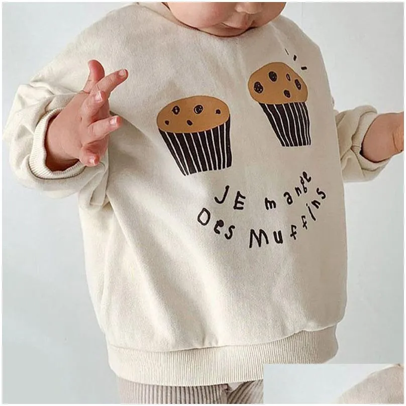 Hoodies & Sweatshirts Hoodies Sweatshirts Bobotcnunu Autumn Kids Clothes Girls Cute Cake Pattern Hoodie Boys Sweatshirt Fashion Childr Dhxqm