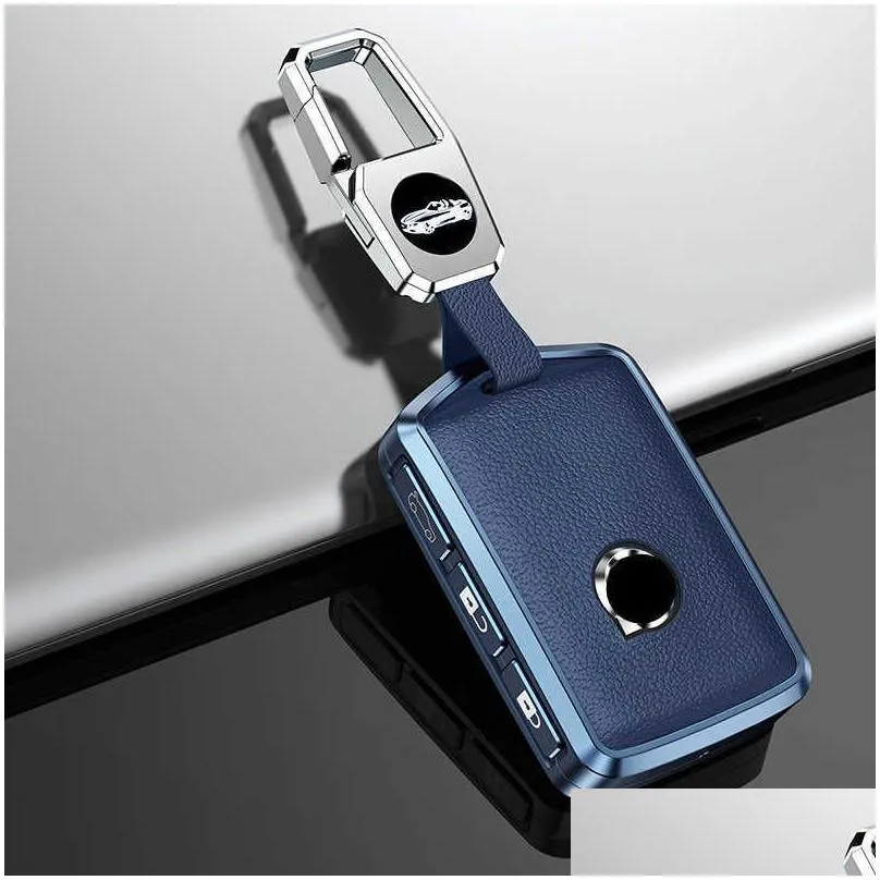 Car Key Alloy Leather Car Key Case Er Shell Fob For Voo Xc40 Xc60 S90 Xc90 V90 T5 T6 T8 Accessories Drop Delivery Automobiles Motorcyc Dhkv7
