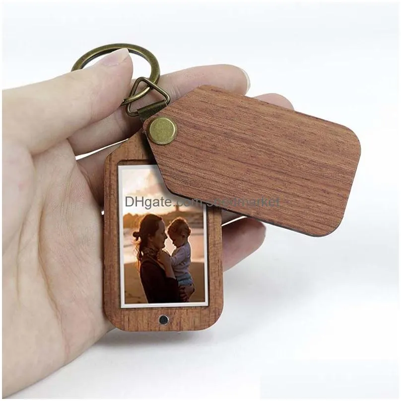 custom p o keychain party favor gift personalized engraved picture name keyring wood key ring for women man mothers day