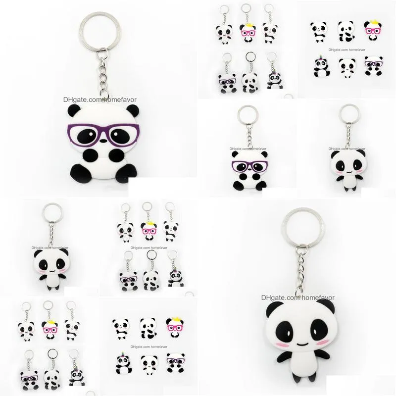 panda keychain men women jewelry silicone key ring party favor