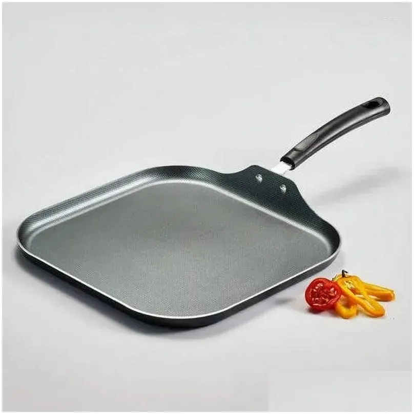 Pans 11-Inch Gray Non-Stick Steel Square Griddle