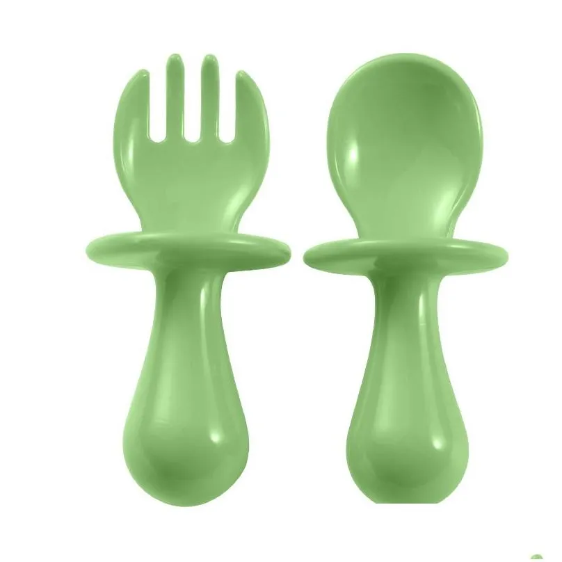 2022 DHL 2-Pack Food Grade Spoon and Fork Set Training with Toddler Infant Feeding Independently