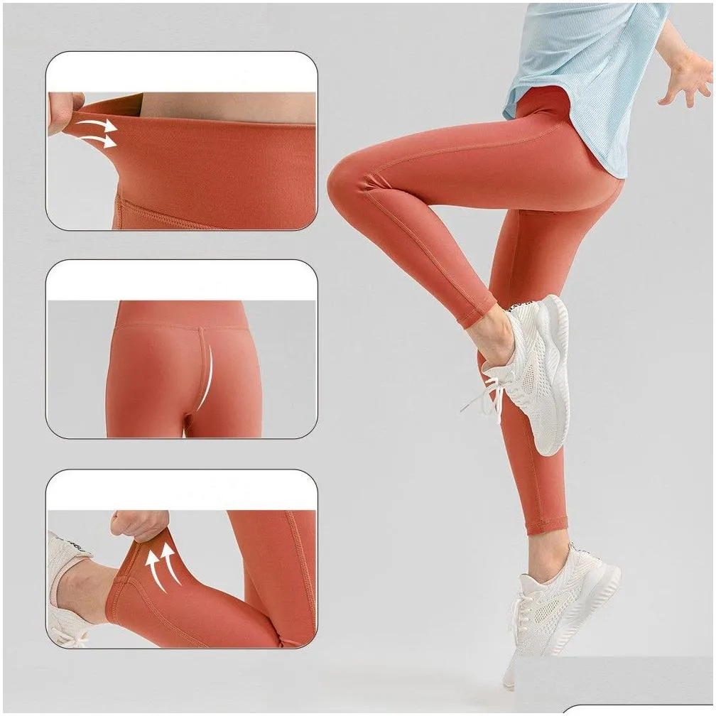 LU-1456 Girls Yoga Leggings Kids Thin Tights Sweatpants Soft Elastic Sports Tight Pants Children Dancing Skinny Pants