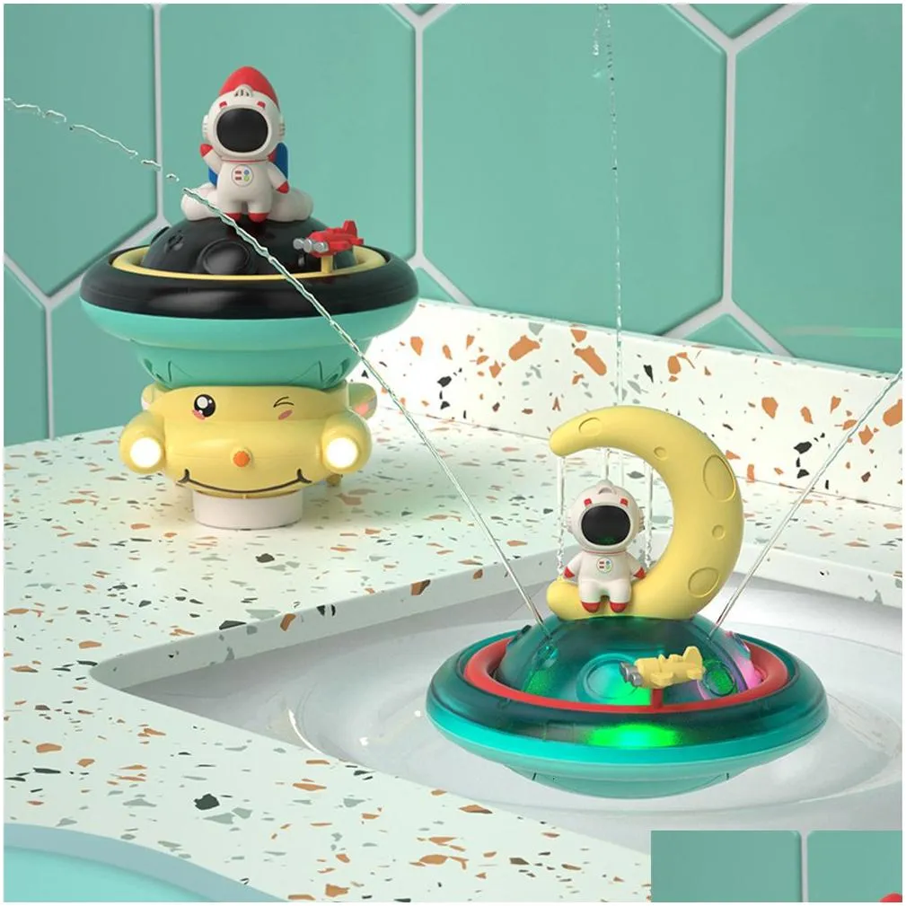 Bath Toys Water Shooting Meteor Ball Water Game Toy Astronaut Baby Bath Sound and Light Bath Toy Style Baby Gift 230615