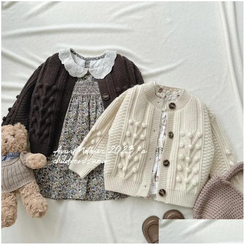 Cardigan Milankel Childrens Clothing Ball Girl Sweater Girl Knitted Cardigan 231102