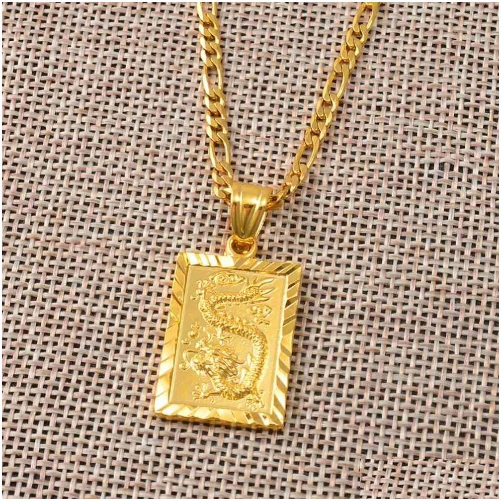 anniyo auspicious dragon pendant neckalces for women men jewelry chinesefu blessing wealth auspiciousness longevity 006809
