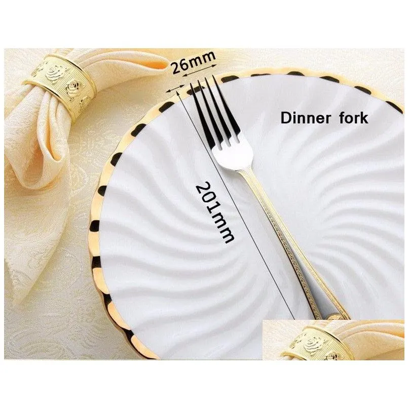 dinnerware sets wholesale 2021 selling 4pcs gold cutlery stainless steel flatware set tableware knife spoon fork1