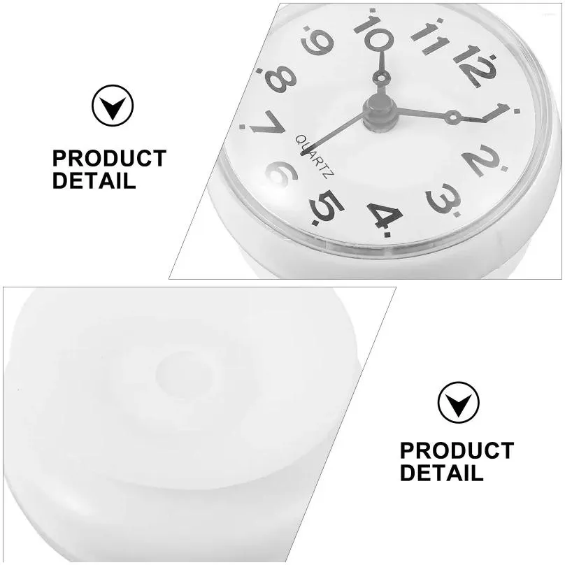 Wall Clocks Sucker Clock Waterproof Hanging Operated Mirror Anti-fog Silent Bathroom Plastic