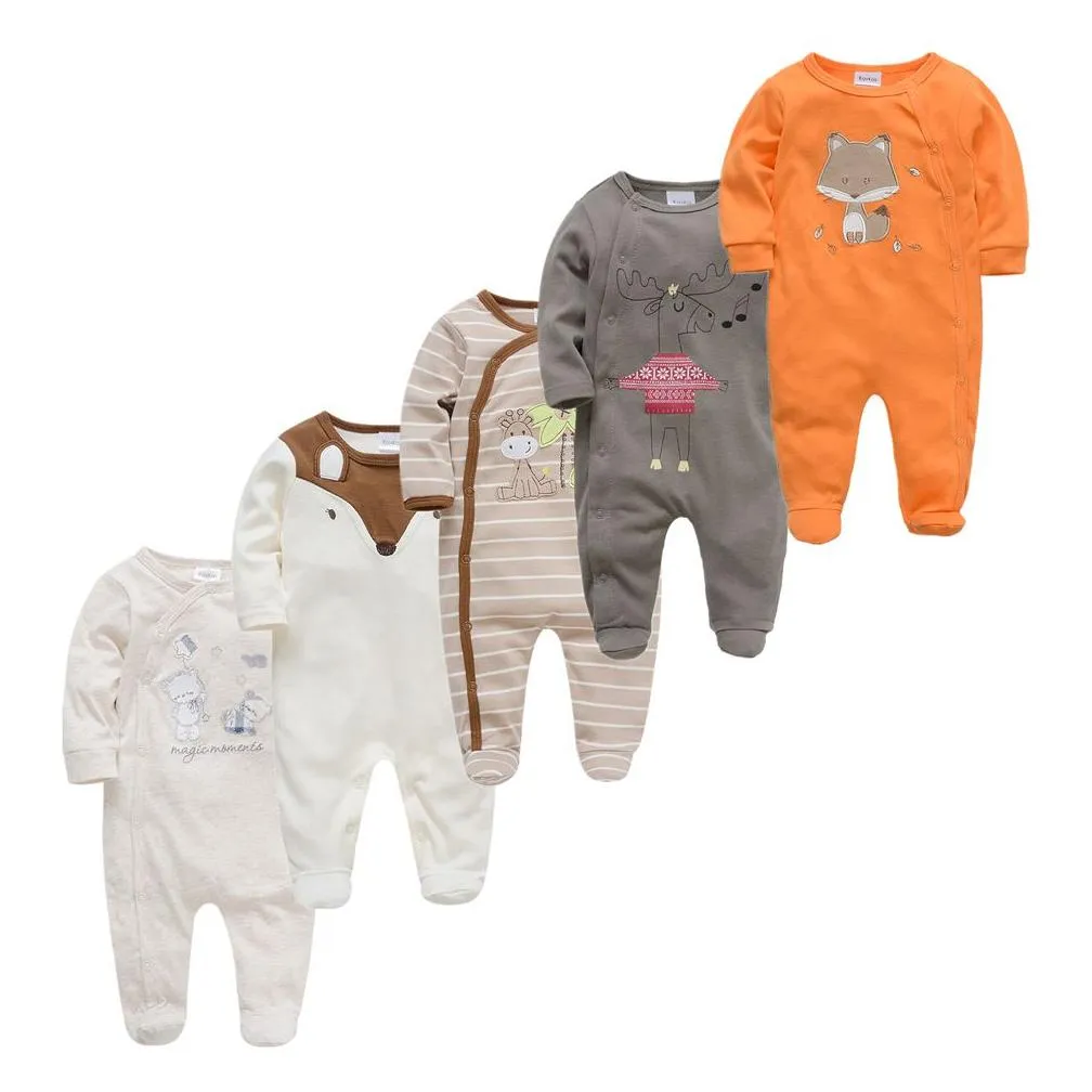 Clothing Sets Kavkas Roupa De Bebes Infantil Menina Fl Sleeve Newborn Baby Boy Rompers Set Infant Girls Clothing Lj201223 Drop Deliver Dhgco