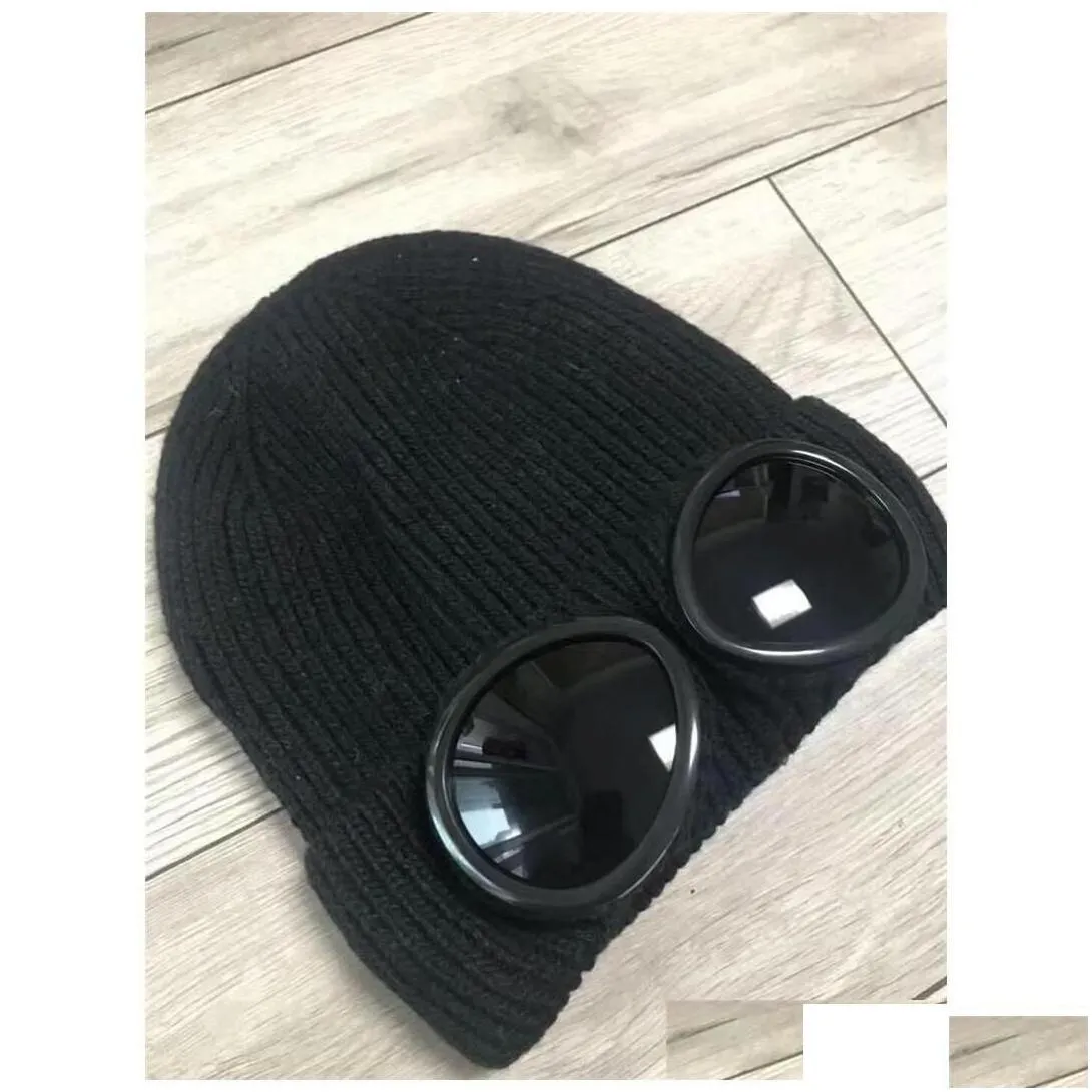 Beanies Two Glasses  Autumn Winter Warm Ski Hats Knitted Thick Skl Caps Hat Goggles Beanies2856774 Sports Outdoors A Drop