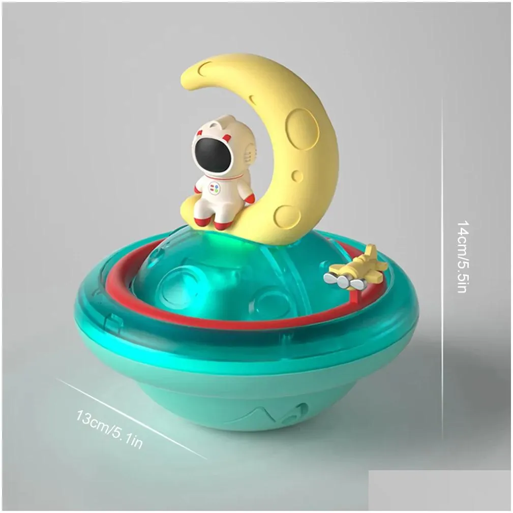 Bath Toys Water Shooting Meteor Ball Water Game Toy Astronaut Baby Bath Sound and Light Bath Toy Style Baby Gift 230615