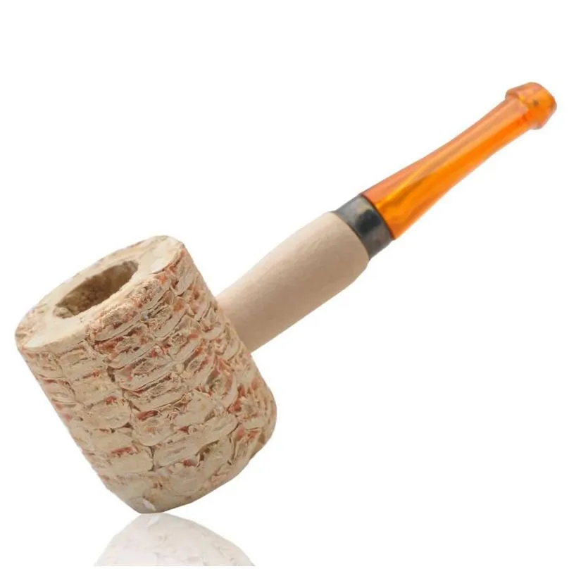 Smoking Pipes Corn Cob Smoking Pipe Mini Disposable Natural Corncob Herb Tobacco Hammer Spoon Cigarette Filter Pipes Tools 85Mm Length Dhz6C