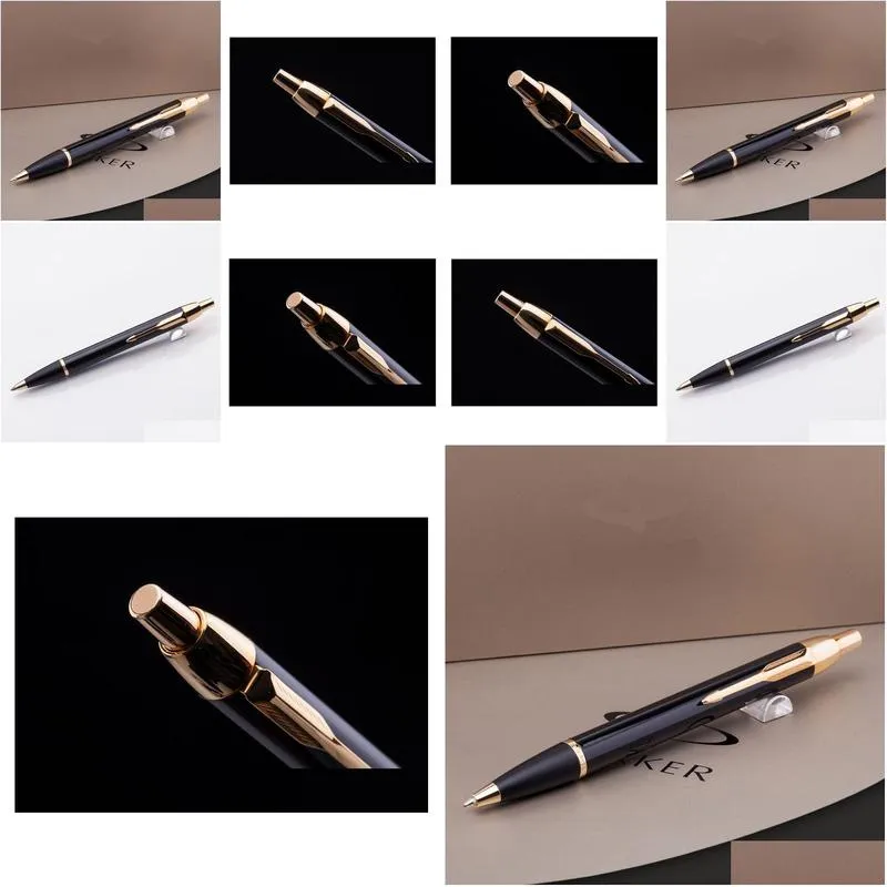 wholesale 2pc business office im series black with golden trim metal ballpoint pen